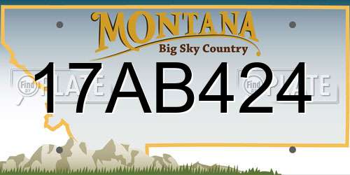 17AB424 Montana License Plate