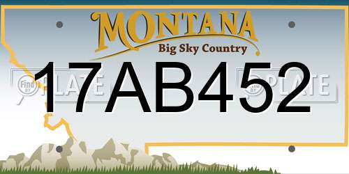 17AB452 Montana License Plate