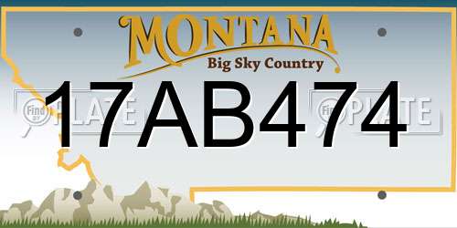 17AB474 Montana License Plate