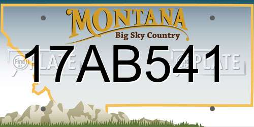 17AB541 Montana License Plate