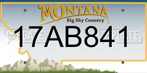 17AB841 Montana License Plate