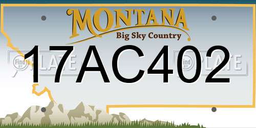 17AC402 Montana License Plate