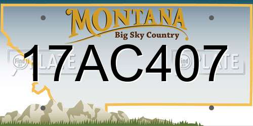 17AC407 Montana License Plate
