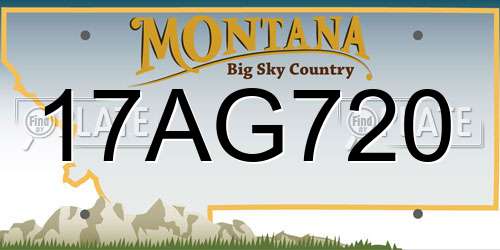 17AG720 Montana License Plate