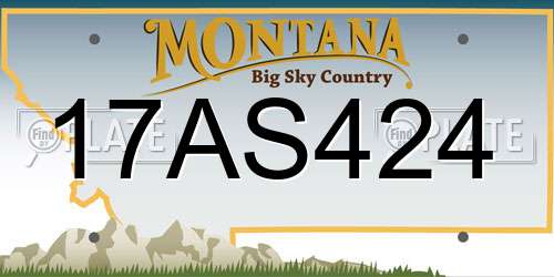 17AS424 Montana License Plate