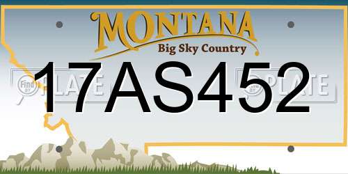 17AS452 Montana License Plate
