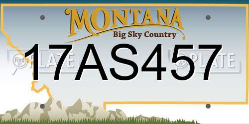 17AS457 Montana License Plate