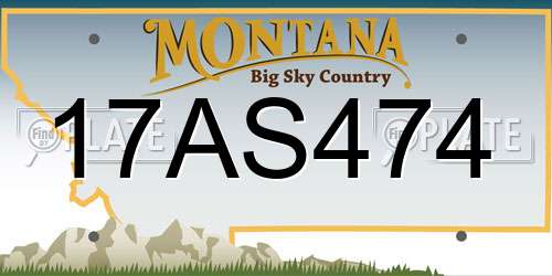 17AS474 Montana License Plate