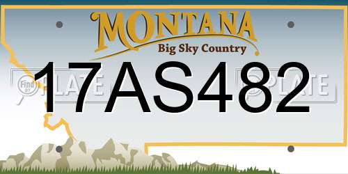 17AS482 Montana License Plate
