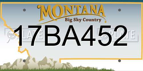 17BA452 Montana License Plate