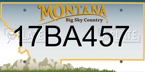 17BA457 Montana License Plate