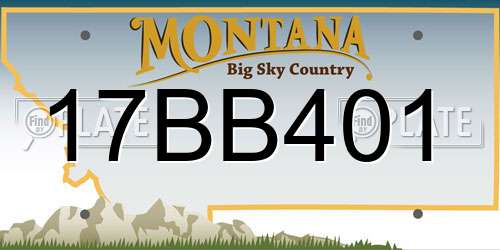 17BB401 Montana License Plate