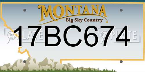 17BC674 Montana License Plate
