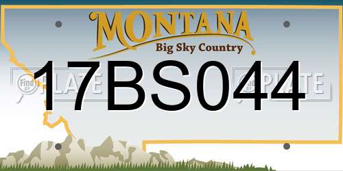 17BS044 Montana License Plate