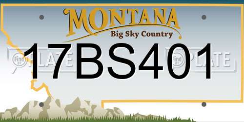17BS401 Montana License Plate