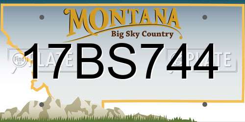 17BS744 Montana License Plate