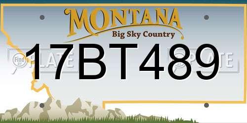 17BT489 Montana License Plate