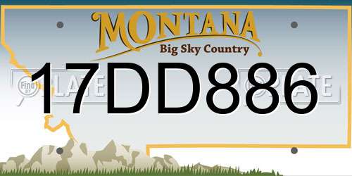 17DD886 Montana License Plate