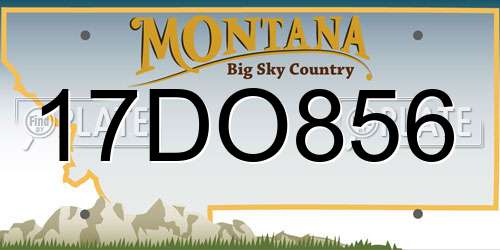 17DO856 Montana License Plate