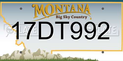 17DT992 Montana License Plate