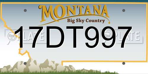 17DT997 Montana License Plate