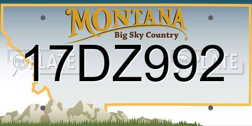 17DZ992 Montana License Plate