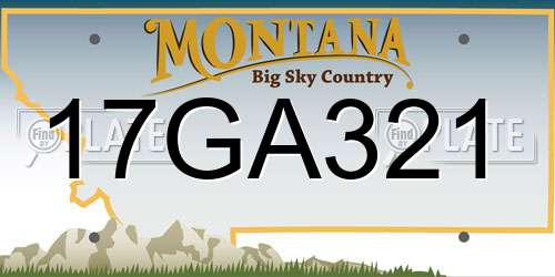 17GA321 Montana License Plate