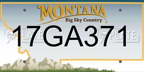 17GA371 Montana License Plate