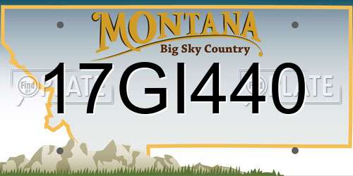 17GI440 Montana License Plate