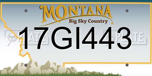 17GI443 Montana License Plate