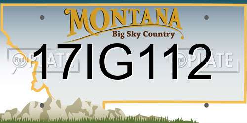 17IG112 Montana License Plate