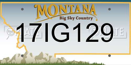 17IG129 Montana License Plate