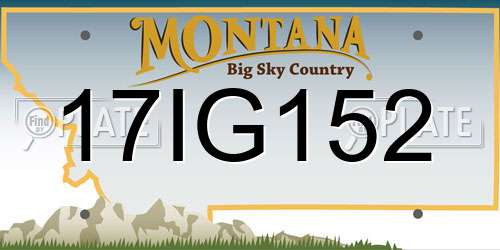 17IG152 Montana License Plate