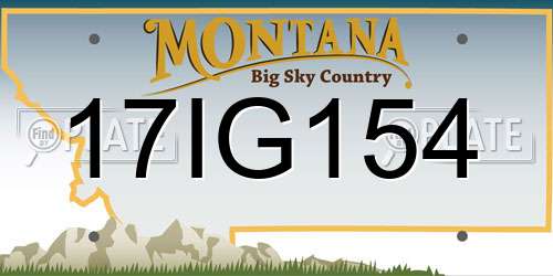 17IG154 Montana License Plate