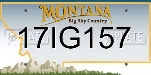 17IG157 Montana License Plate