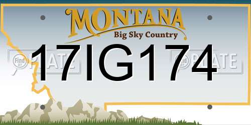 17IG174 Montana License Plate