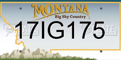 17IG175 Montana License Plate