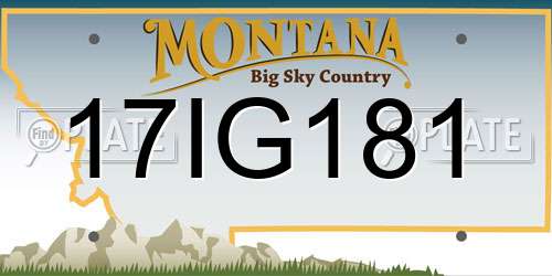 17IG181 Montana License Plate