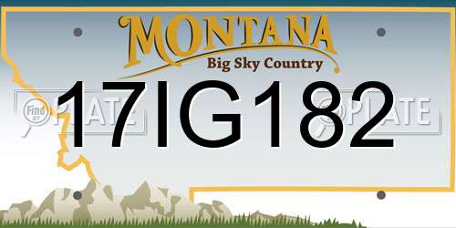 17IG182 Montana License Plate