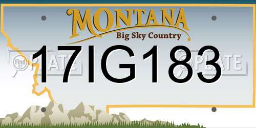 17IG183 Montana License Plate
