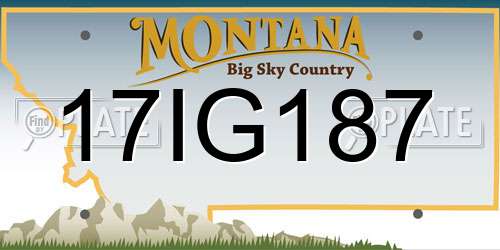 17IG187 Montana License Plate