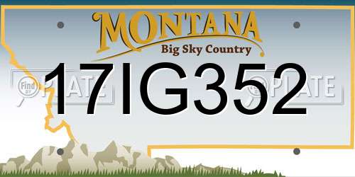 17IG352 Montana License Plate