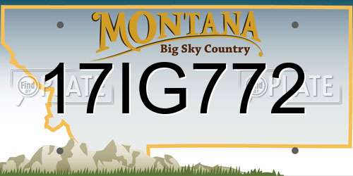 17IG772 Montana License Plate