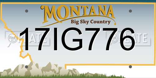 17IG776 Montana License Plate