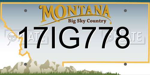 17IG778 Montana License Plate