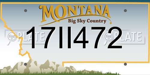 17II472 Montana License Plate