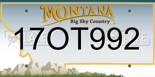 17OT992 Montana License Plate