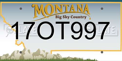 17OT997 Montana License Plate