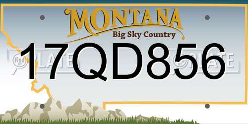 17QD856 Montana License Plate