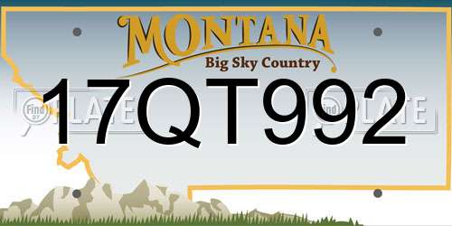17QT992 Montana License Plate